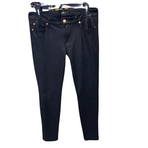 7 for all mankind black pants size 28 jeans denim stretch‎ leggings leather